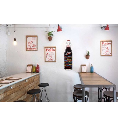 Chapa Metálica Botella Gigante El Bandarra