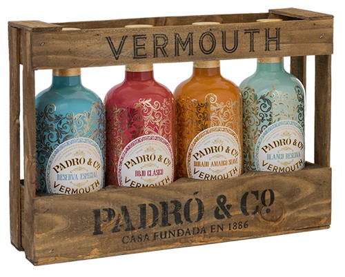Pack Padro & Co 4 botellas con caja madera Vintage