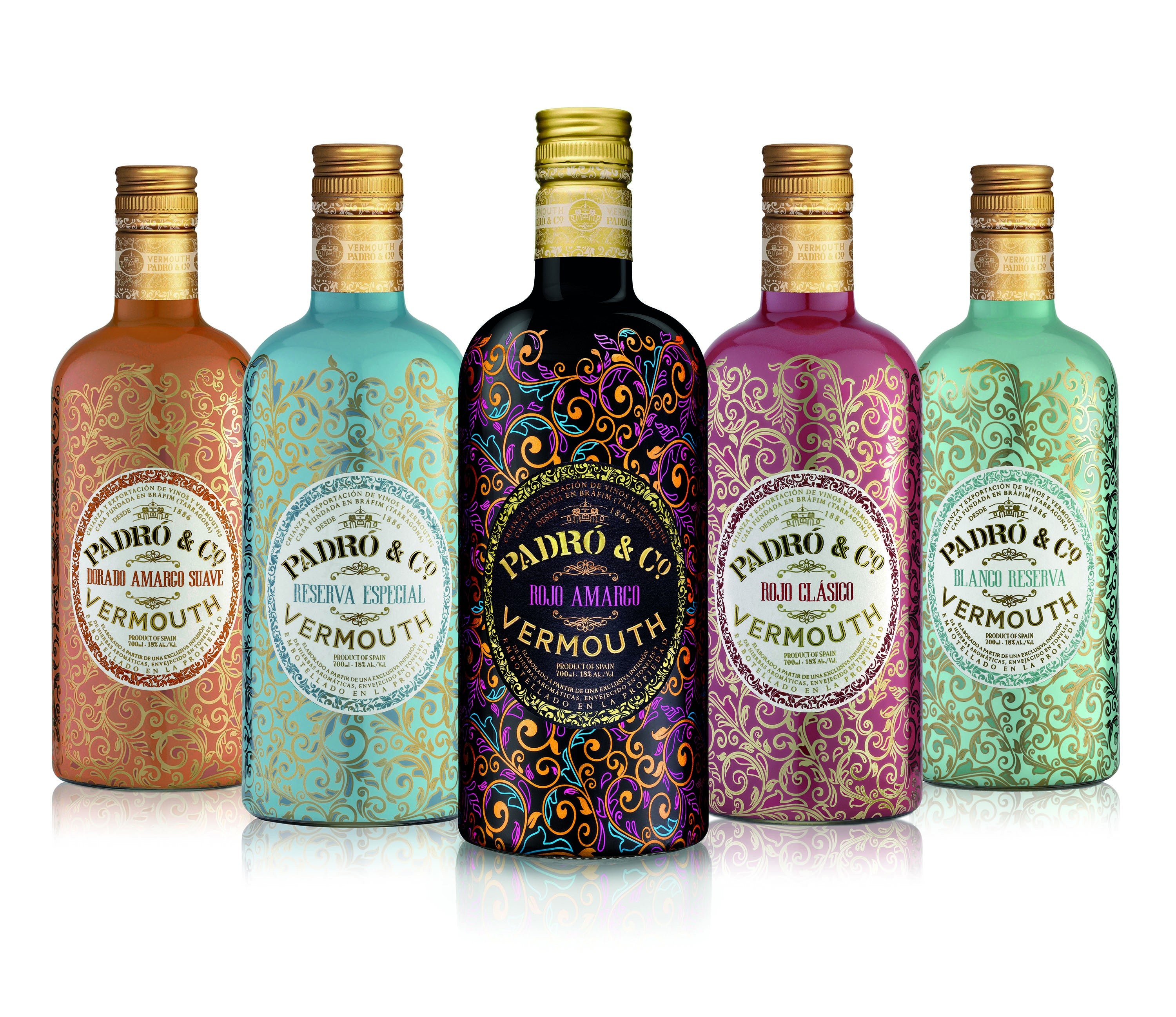 Gran Colección VERMUT PADRO & CO 5 BOTELLAS