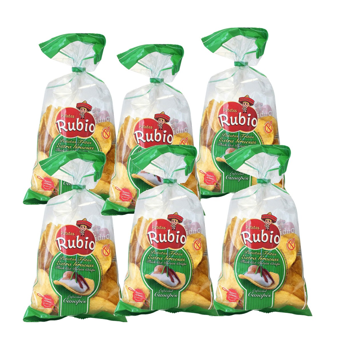 Caja 6 unidades Patatas Extragruesas Rubio 900gr
