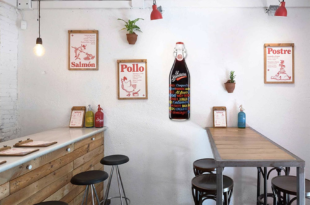 Chapa Metálica Botella Gigante El Bandarra